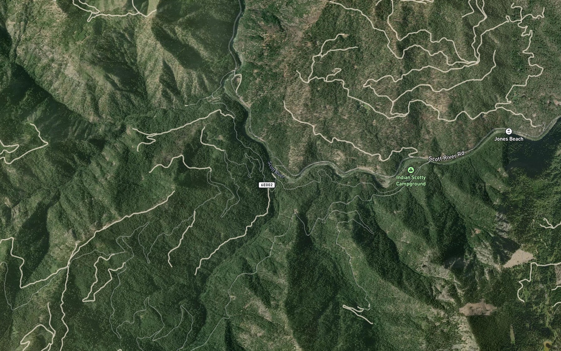 Satellite map of the Canyon Creek