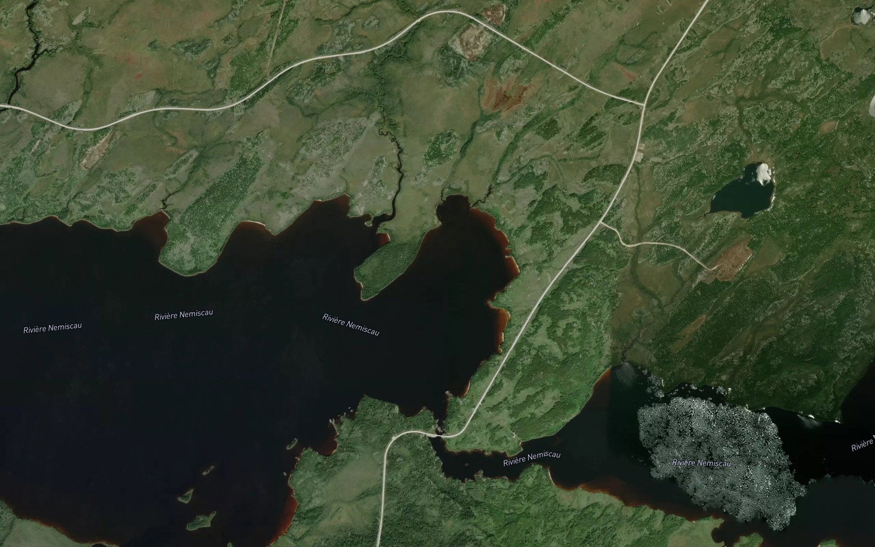 Satellite map of the Baie Kamachistweyaskweyach