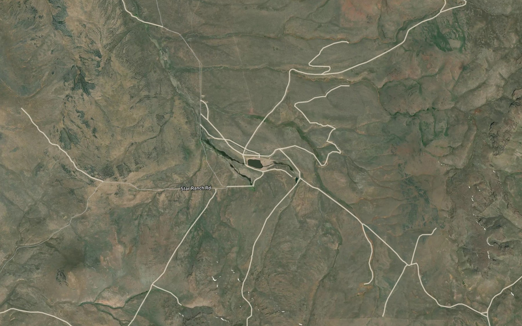 Satellite map of the Star Creek Reservoir