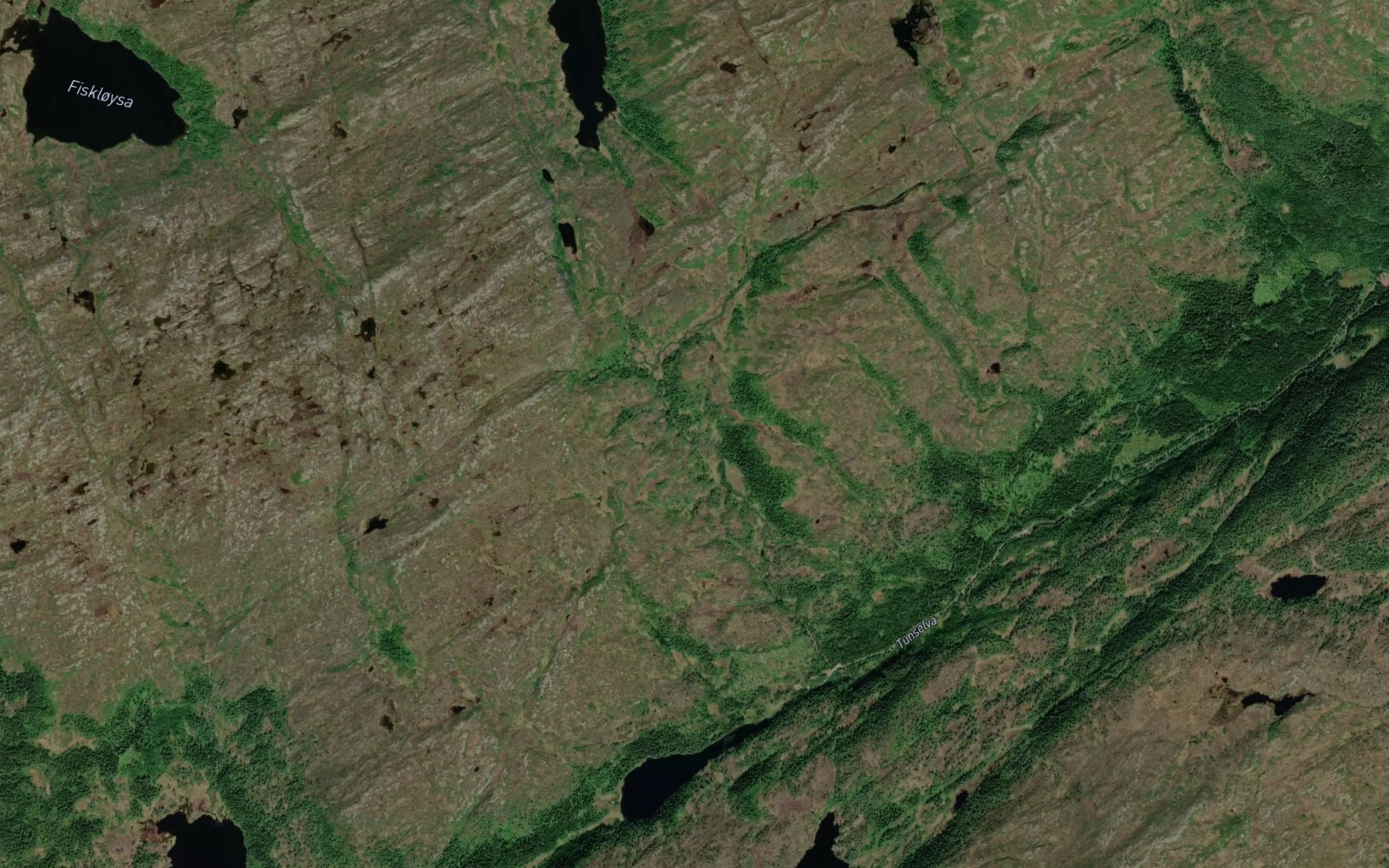 Satellite map of the Tverrelva