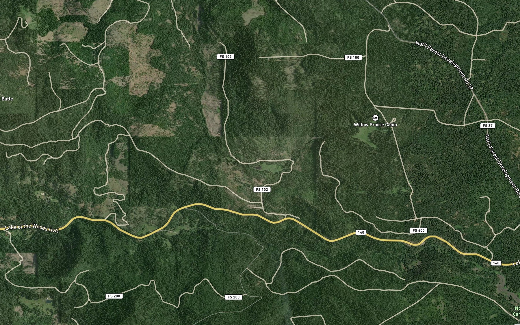 Satellite map of the Jack Spring