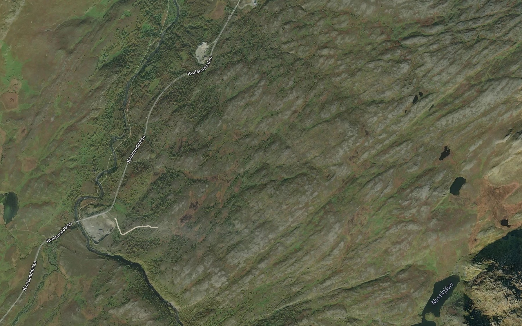 Satellite map of the Bergelva,store