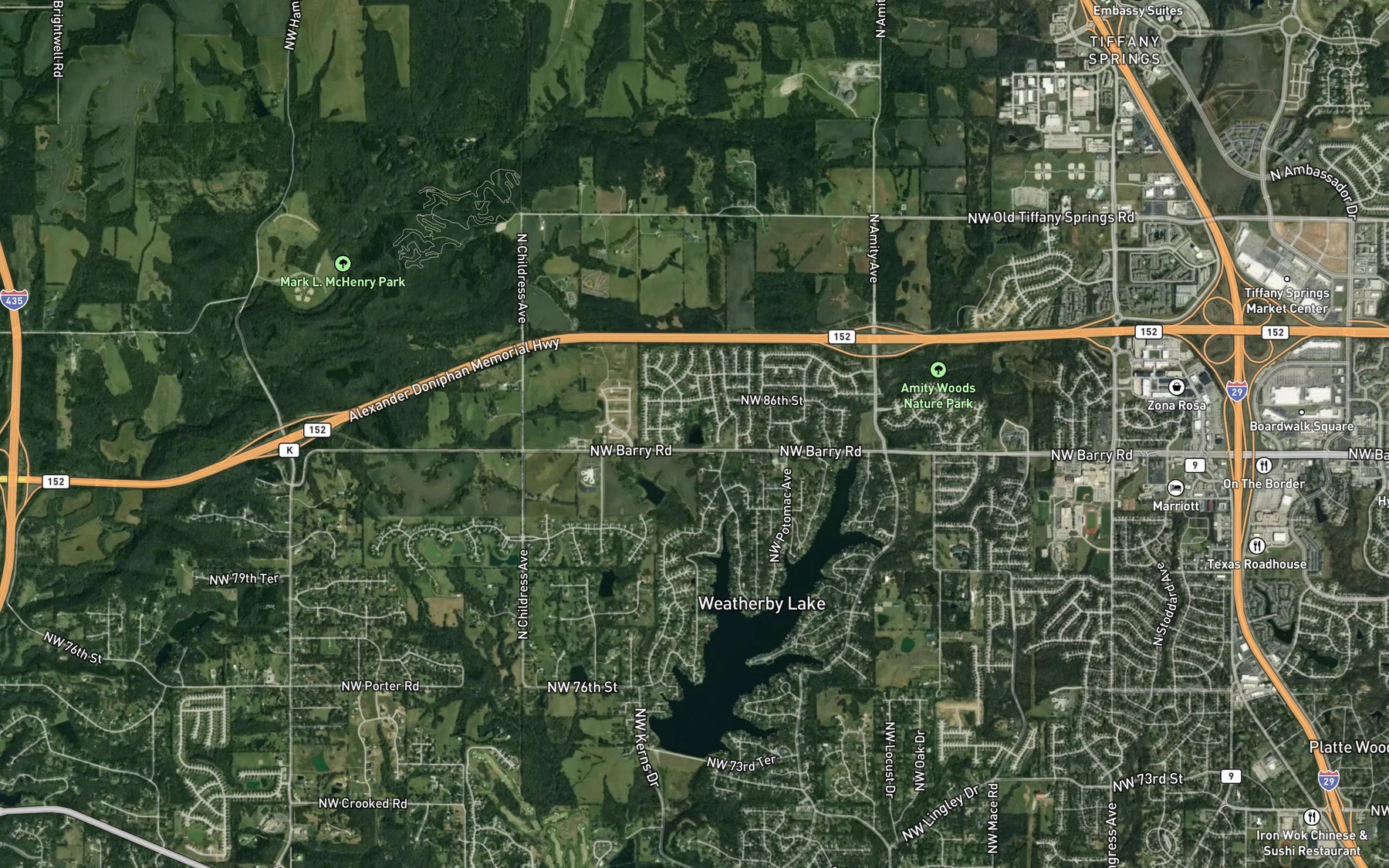 Satellite map of the Francis Bell Lake
