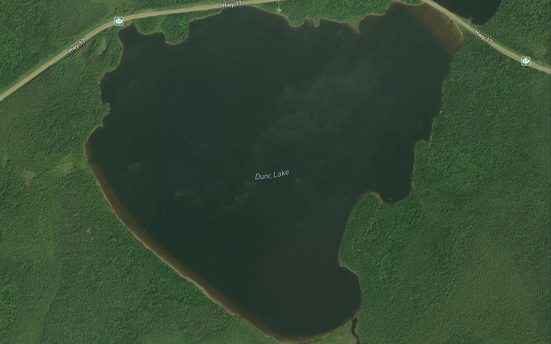 Satellite map of the Dunc Lake