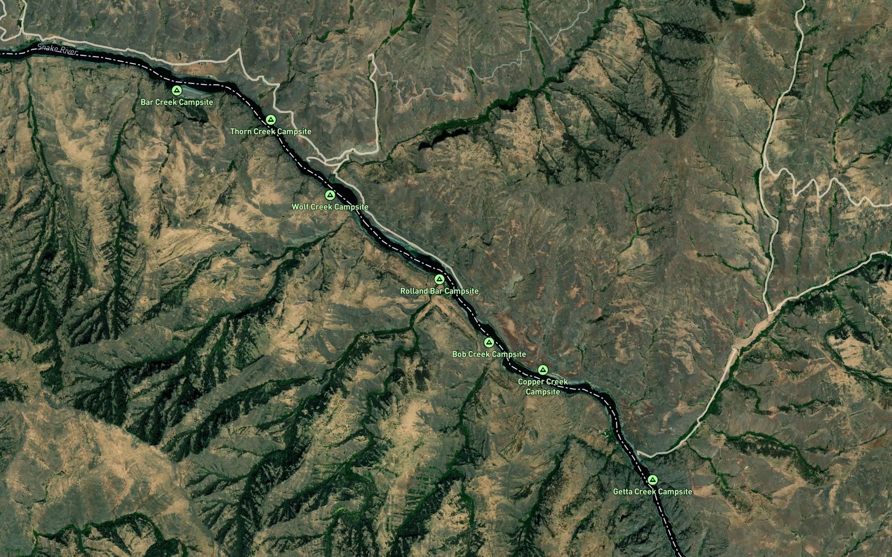 Satellite map of the Cat Creek