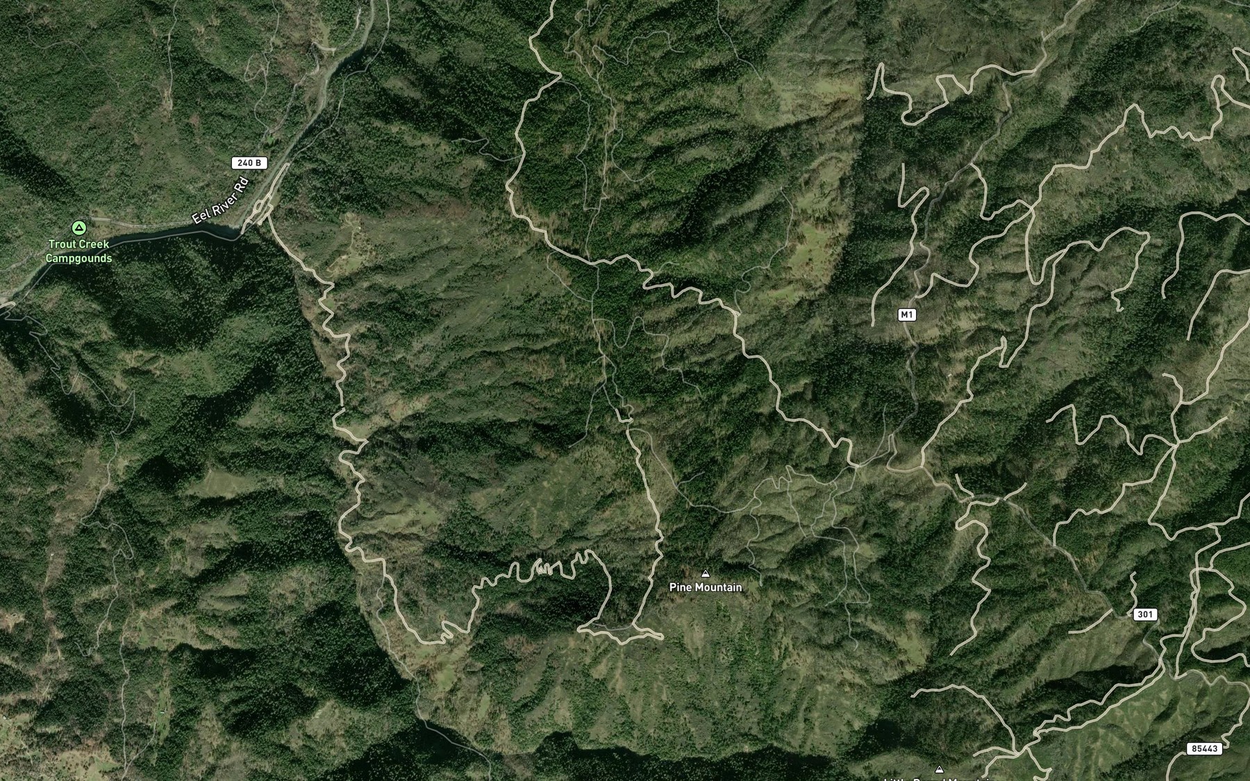 Satellite map of the Pine Mountain Spring