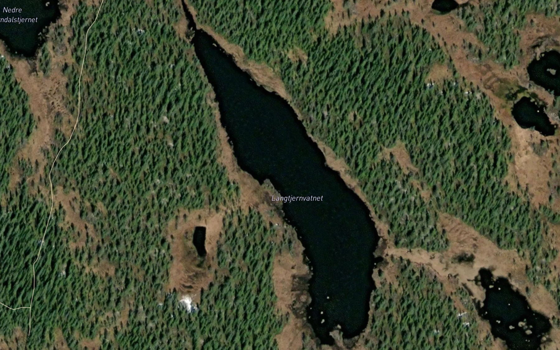 Satellite map of the Langtjernvatnet