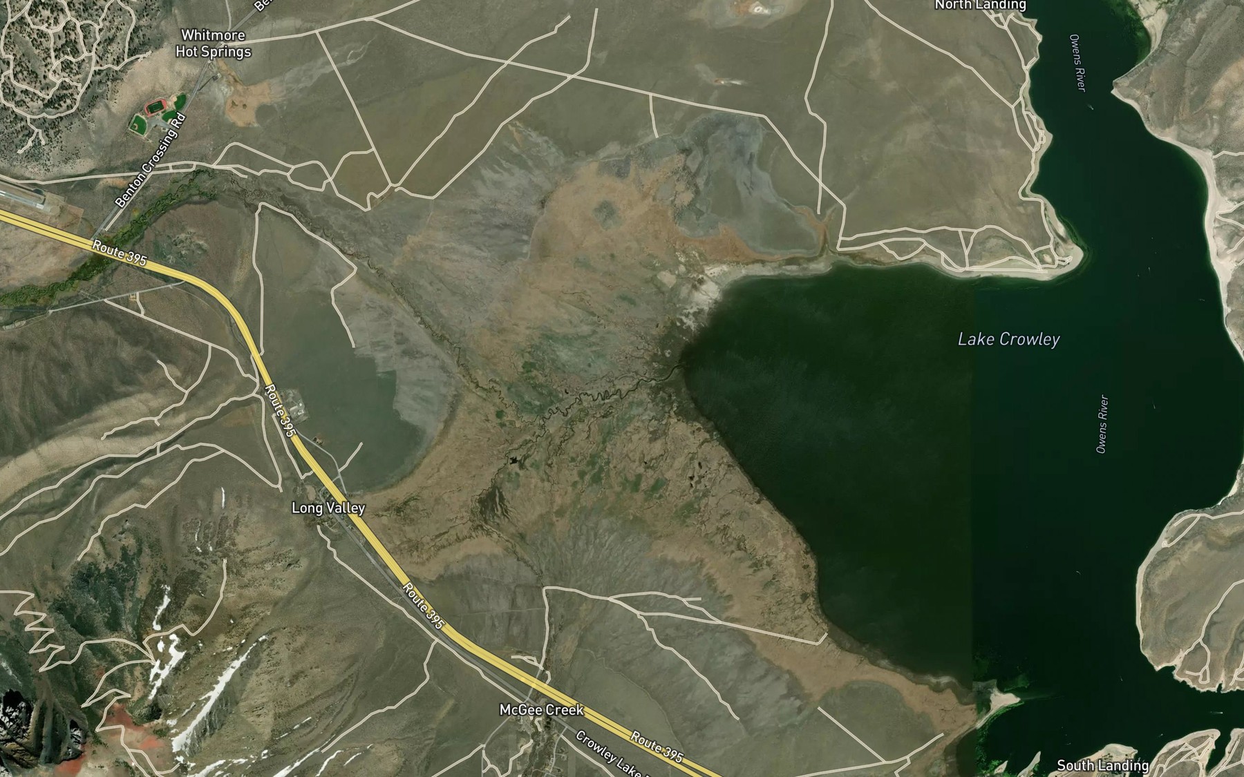 Satellite map of the Convict Creek