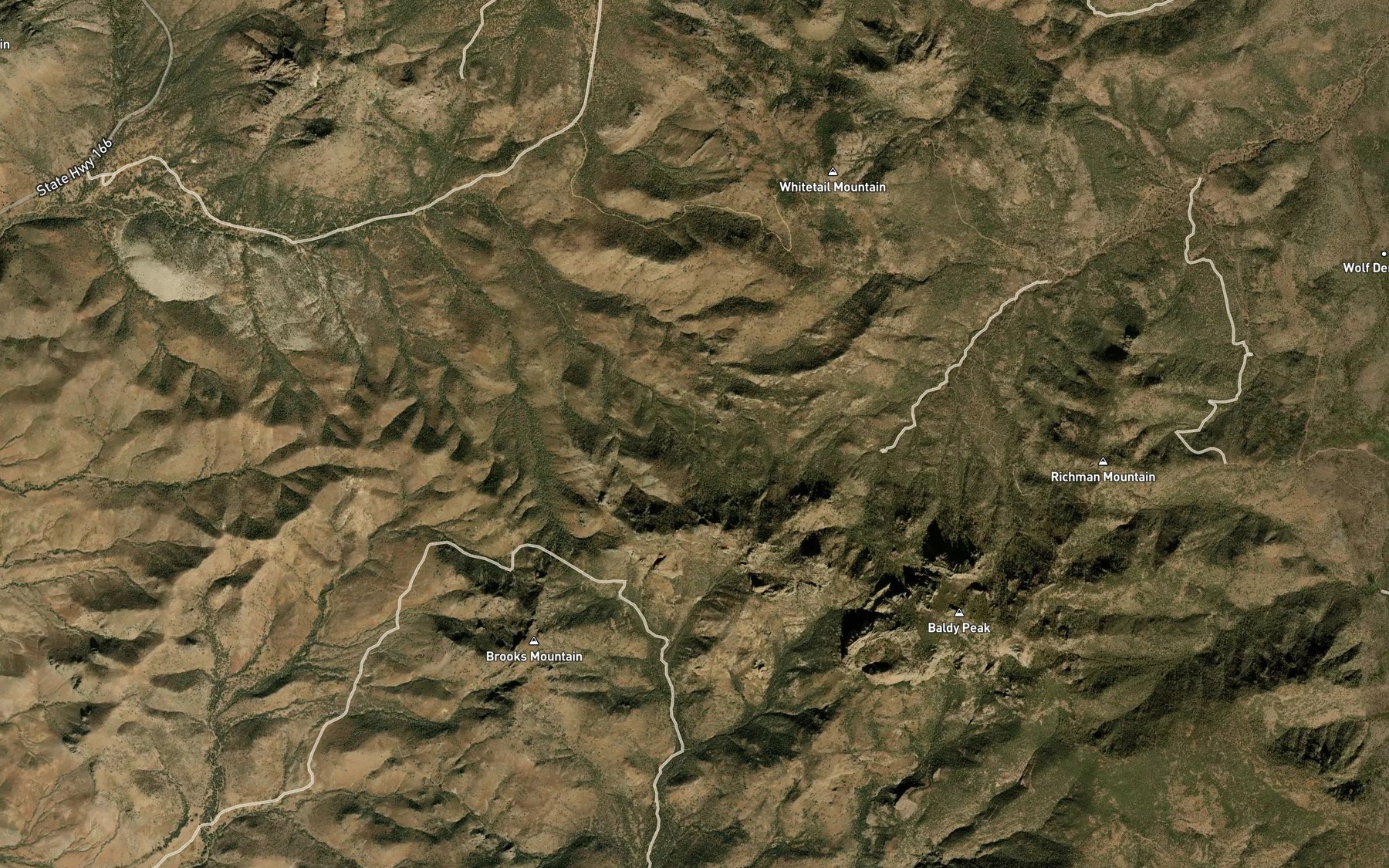 Satellite map of the Horn Spring