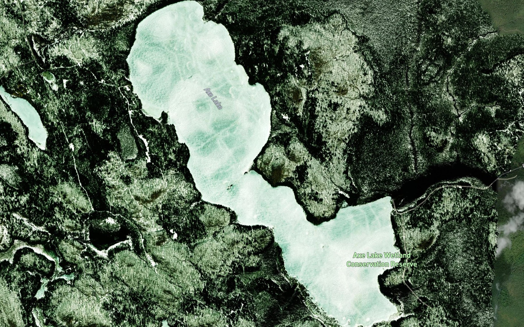 Satellite map of the Axe Lake