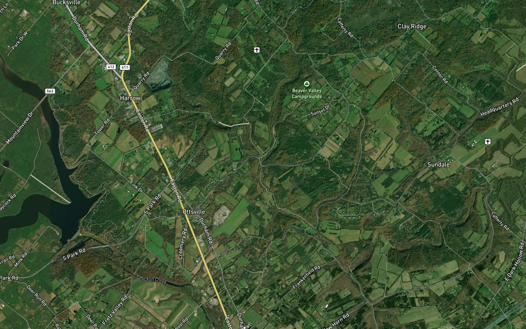 Satellite map of the Rapp Creek