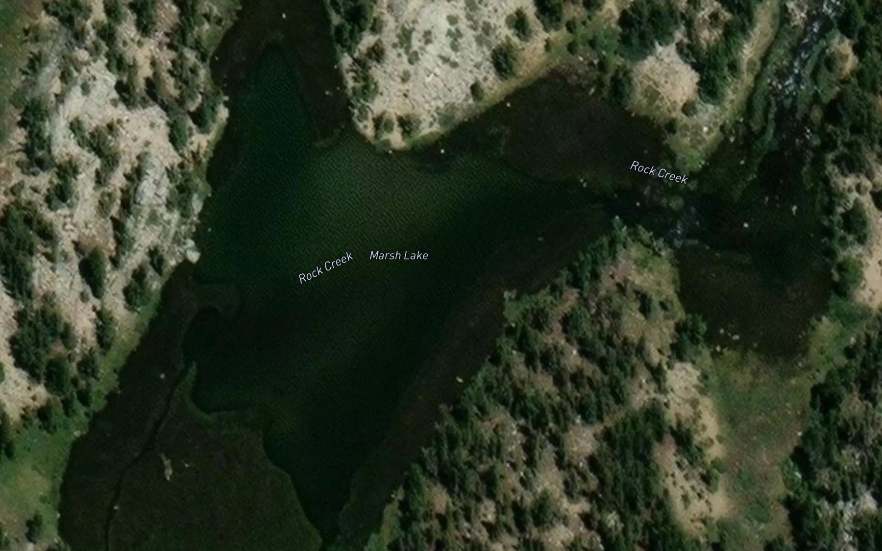 Satellite map of the Marsh Lake