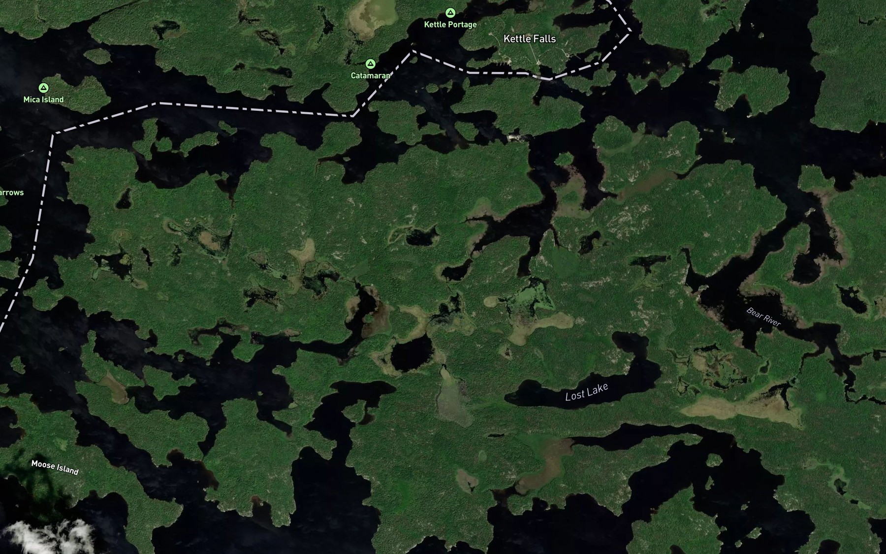 Satellite map of the Knox Bay