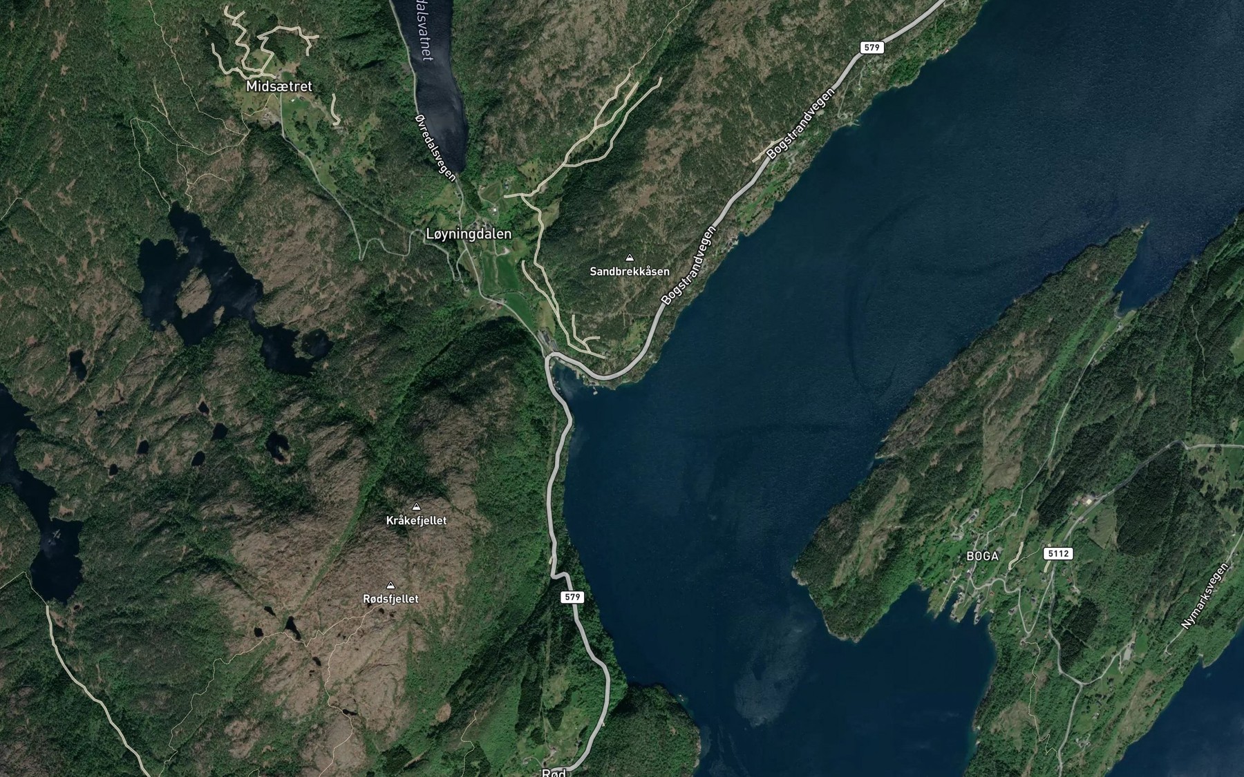 Satellite map of the Hetlevik