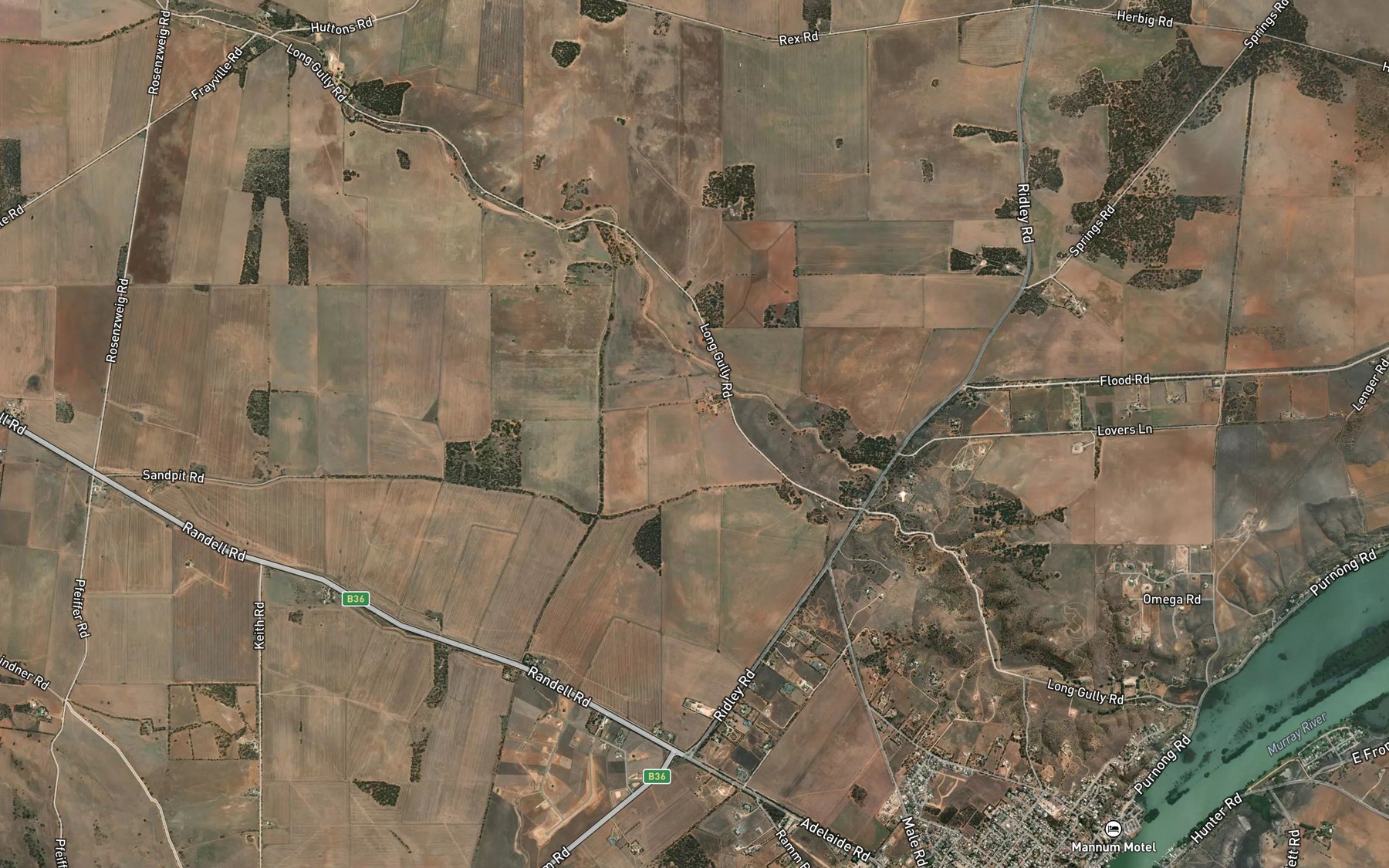 Satellite map of the Long Gully
