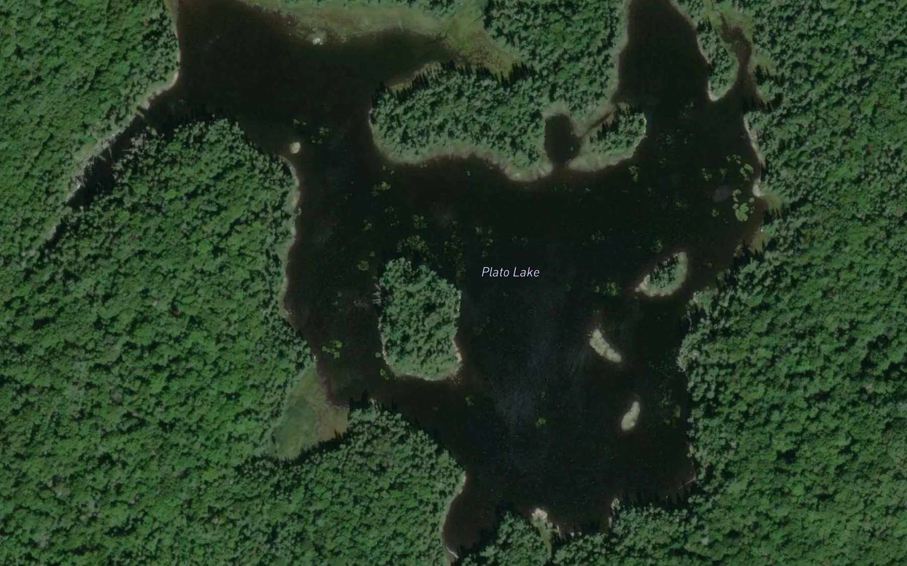 Satellite map of the Plato Lake