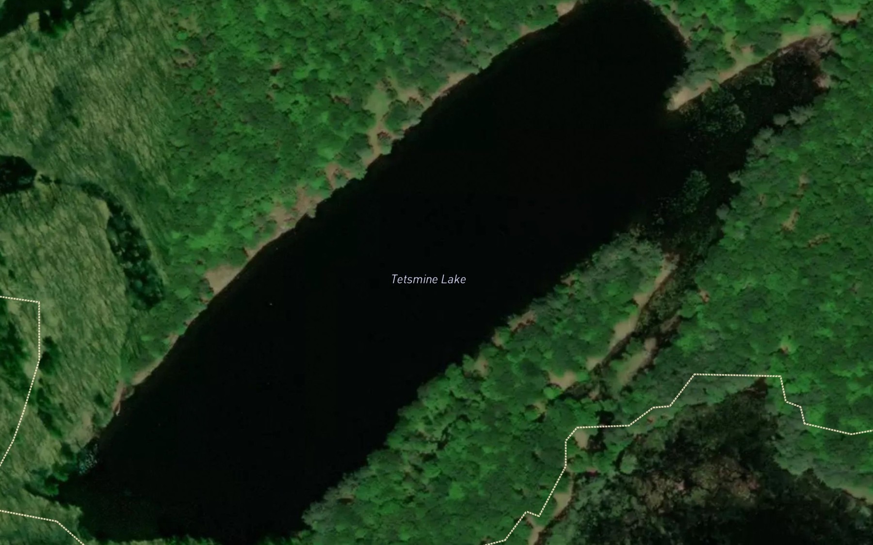 Satellite map of the Tetsmine Lake
