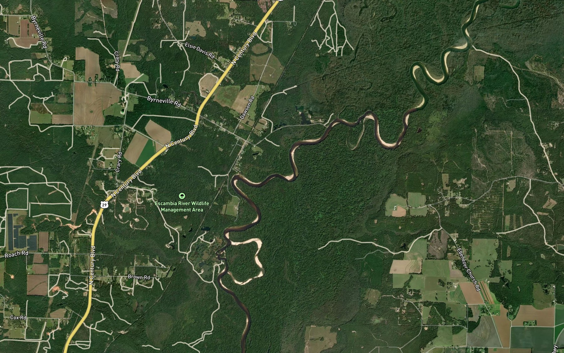 Satellite map of the Round Lake