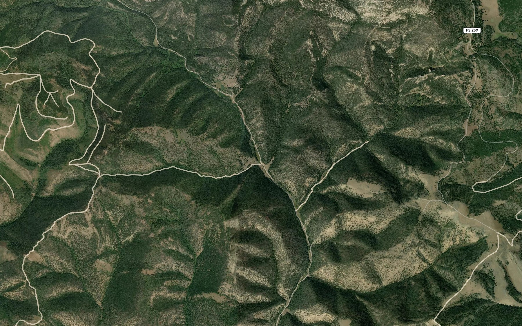 Satellite map of the Thompson Creek