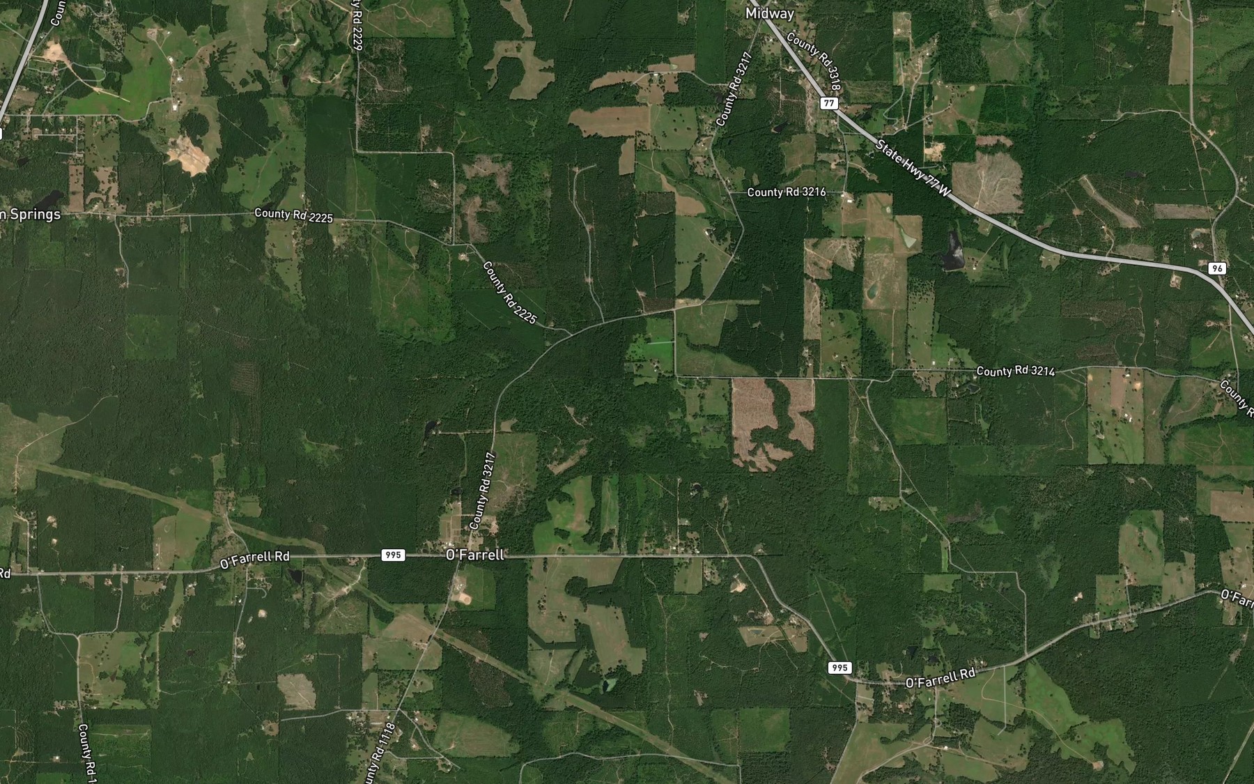 Satellite map of the Prairie Branch