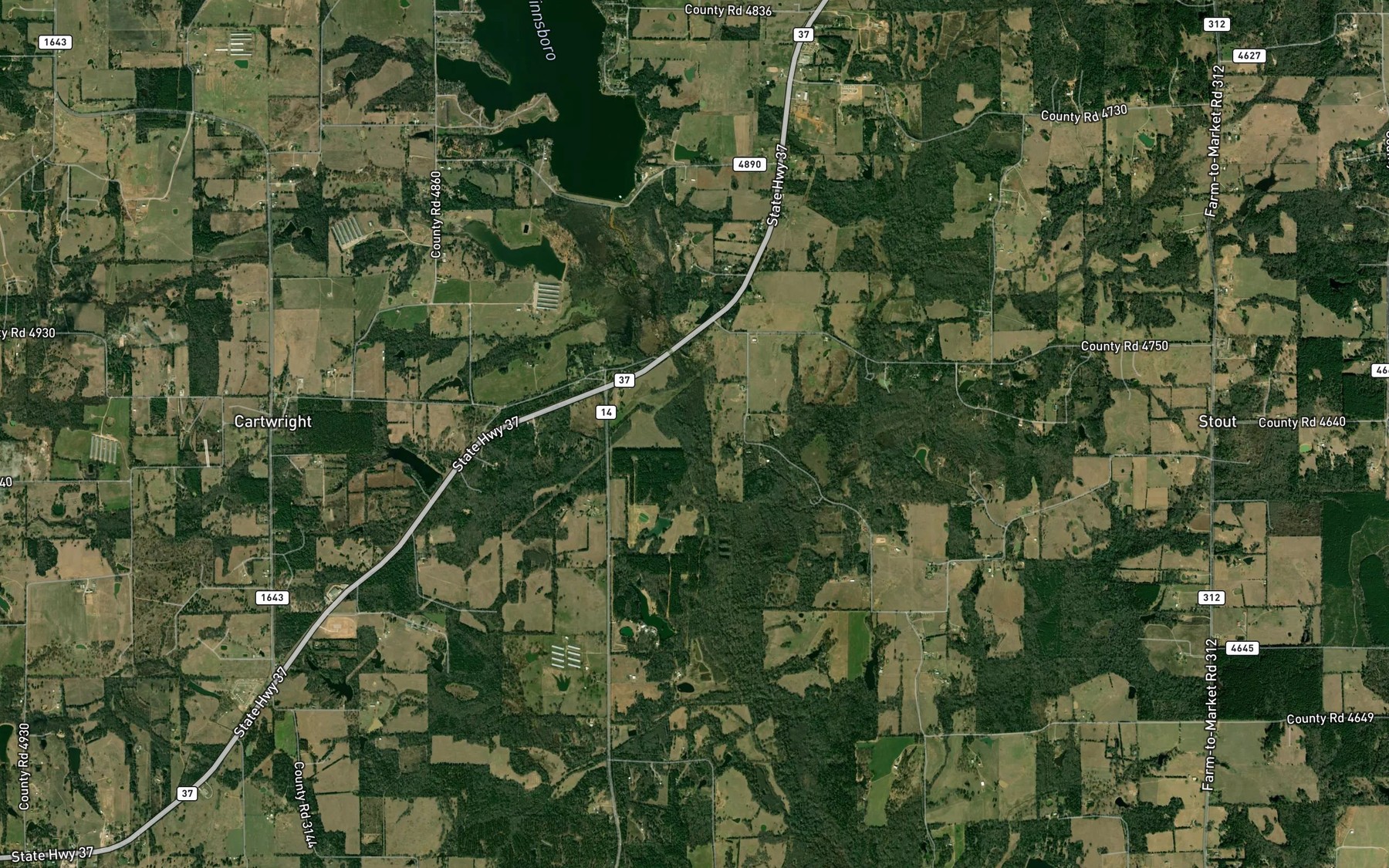 Satellite map of the Cooper Branch