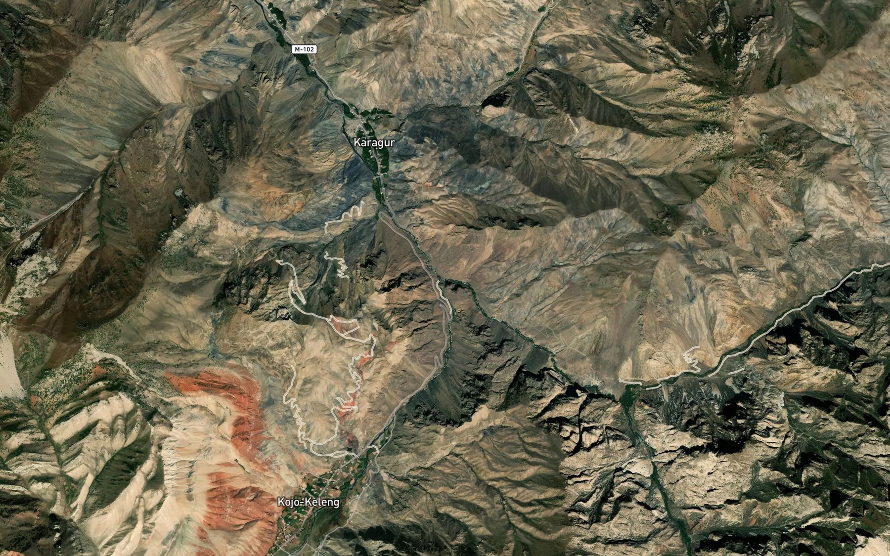 Satellite map of the Dzhiptyk-Suu