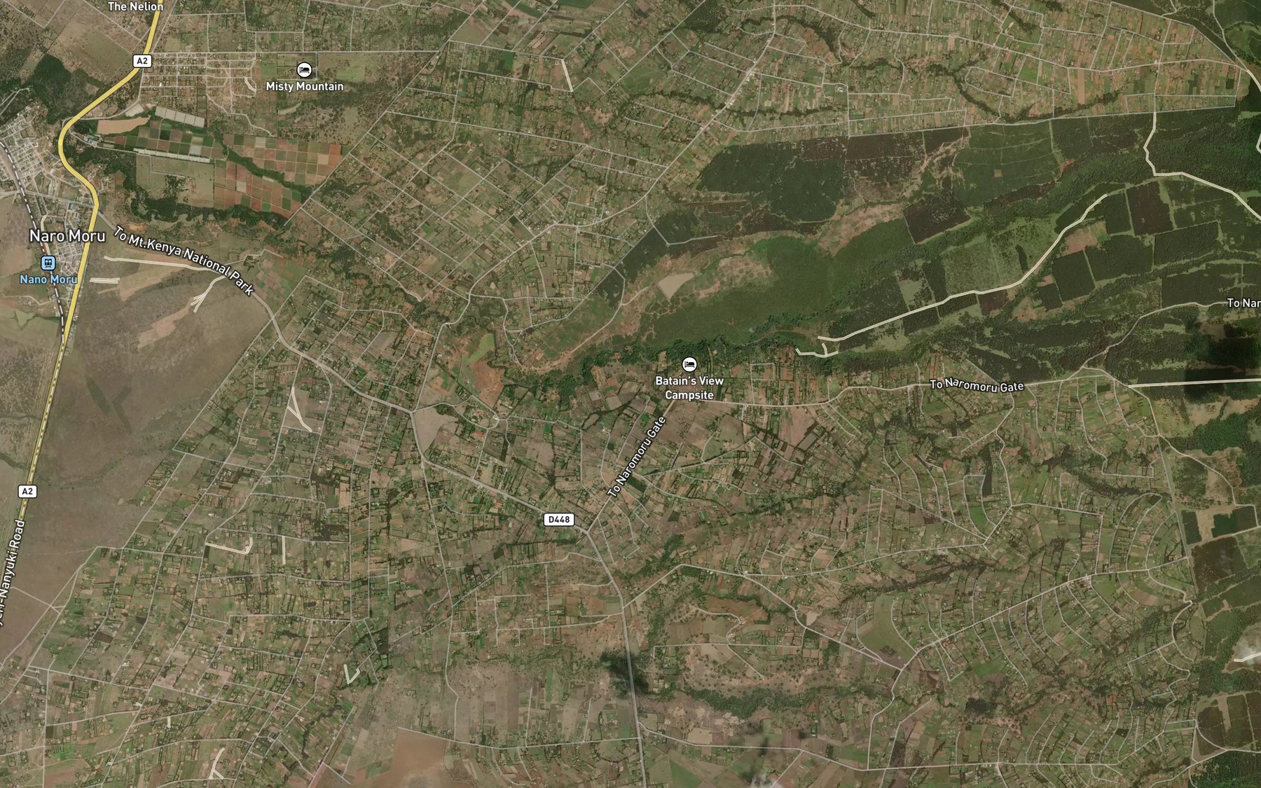Satellite map of the South Naromoru