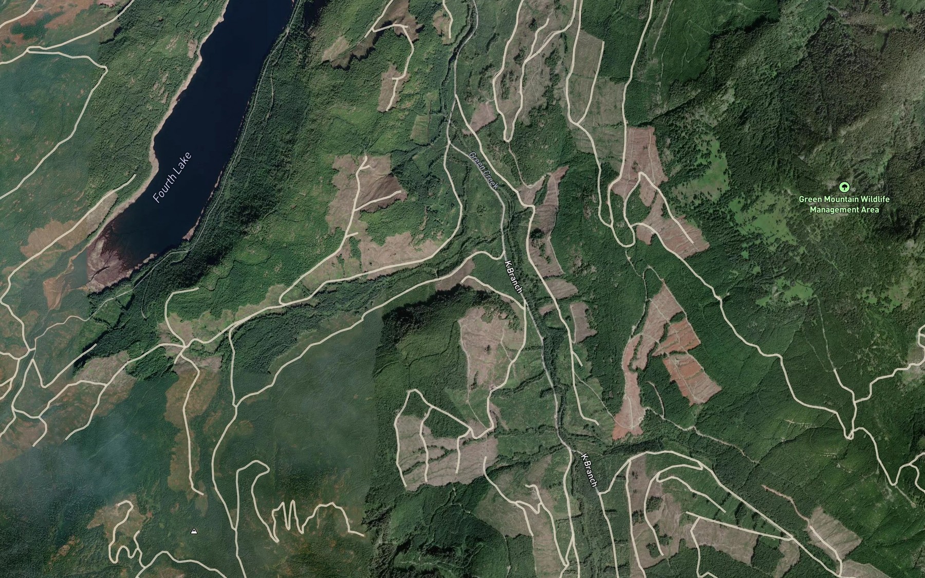 Satellite map of the Fleece Creek