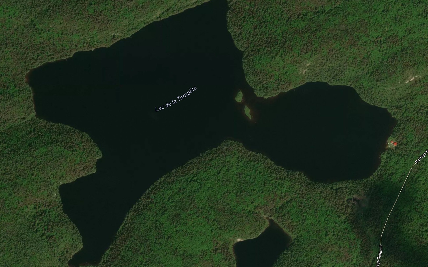 Satellite map of the Lac de la Tempete