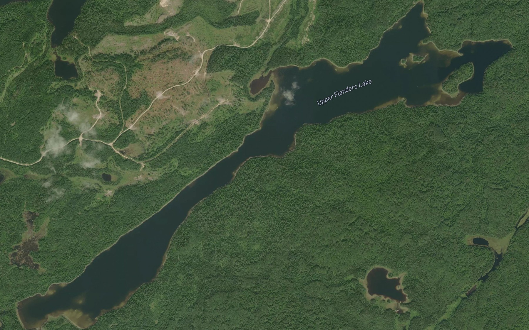Satellite map of the Upper Flanders Lake