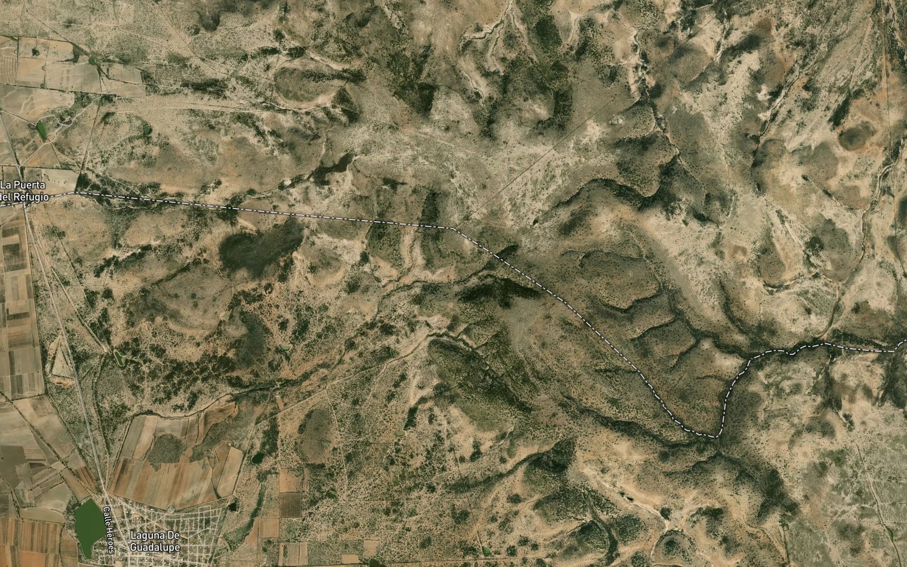 Satellite map of the Las Siete Vueltas
