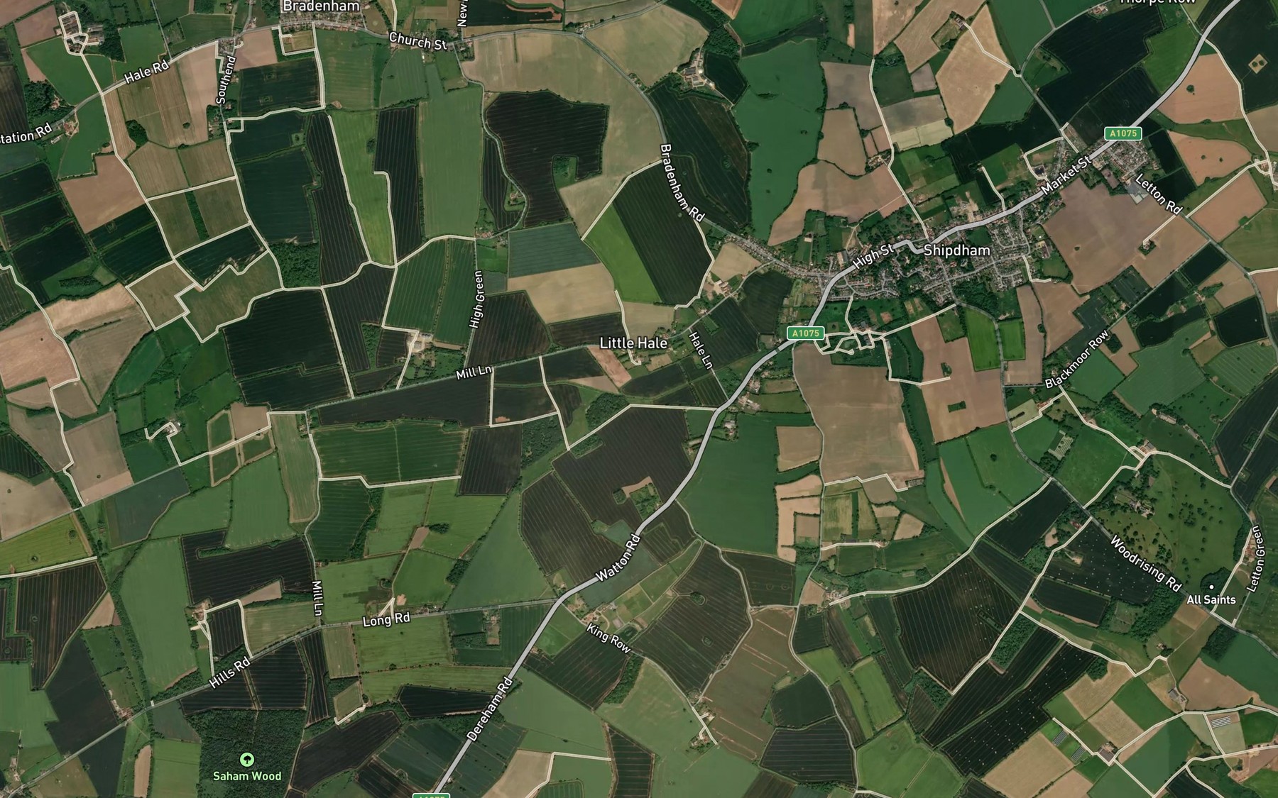 Satellite map of the Blackwater River