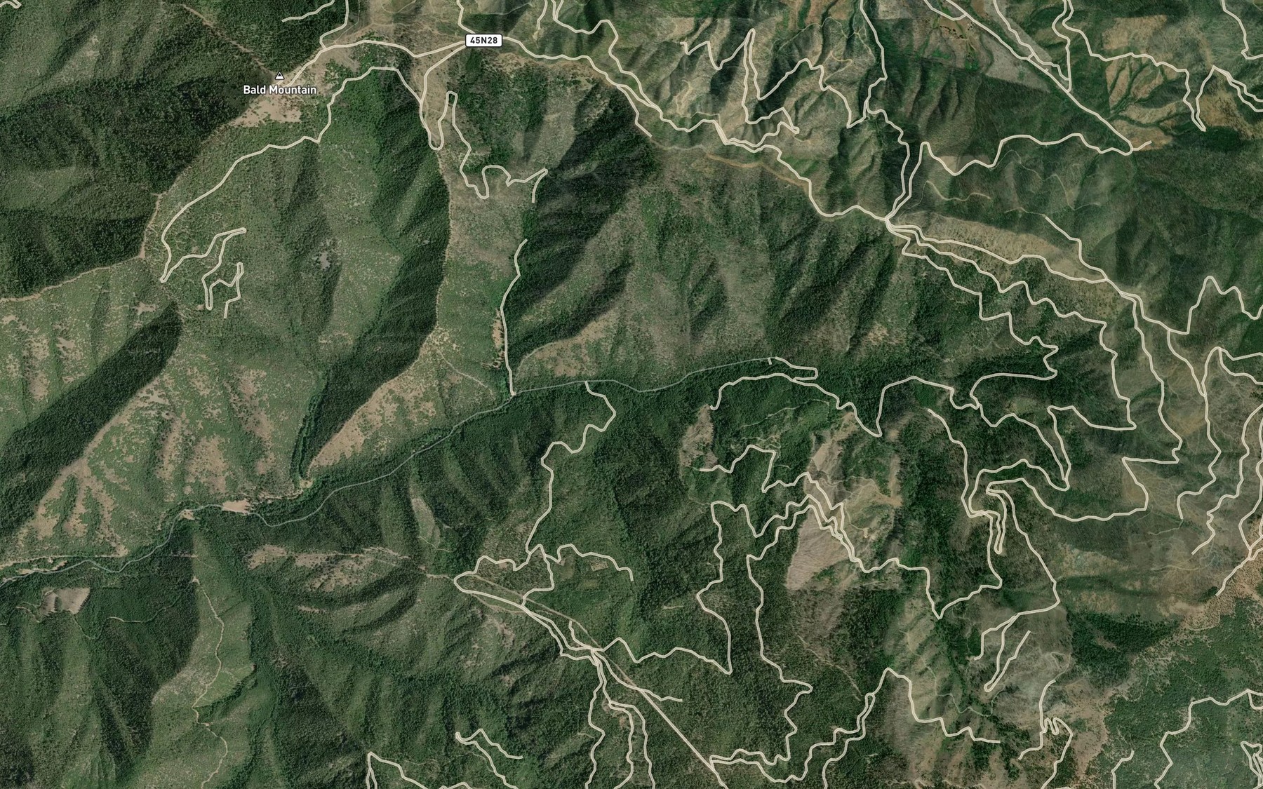 Satellite map of the Coats Creek