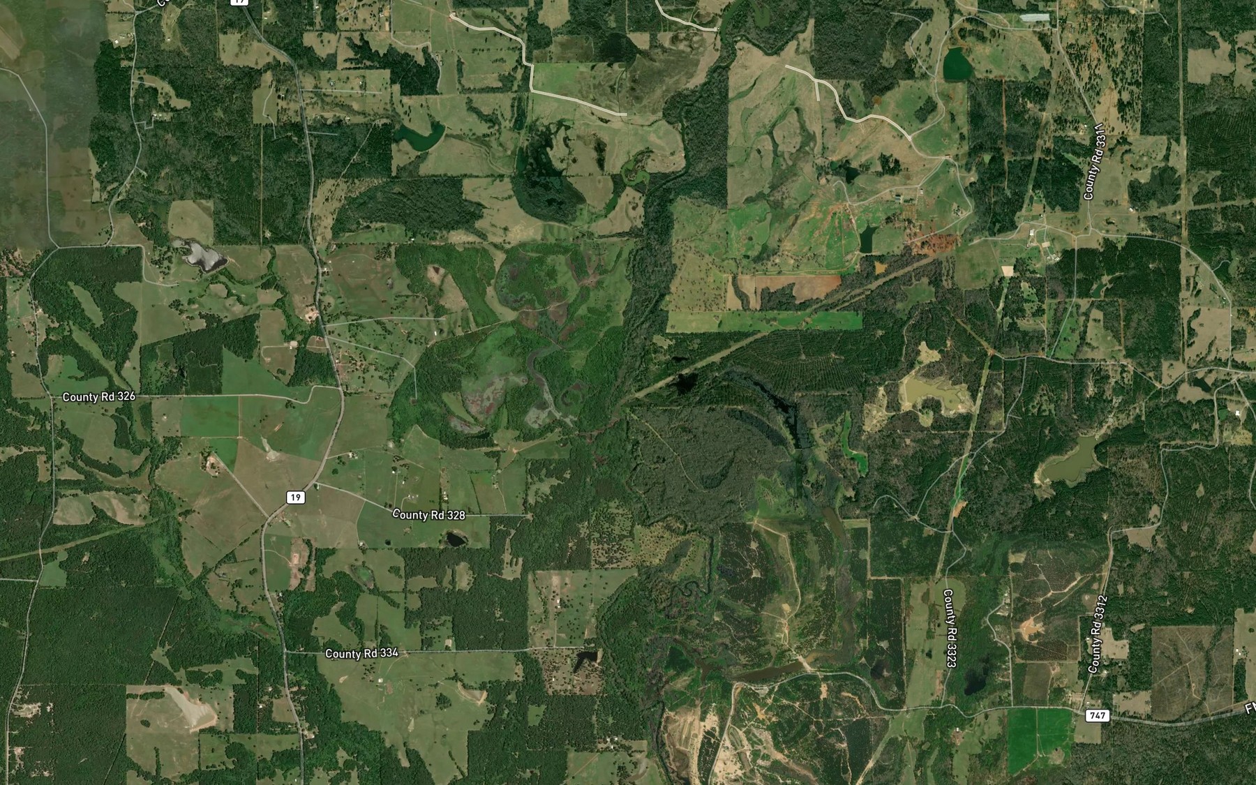 Satellite map of the Kickapoo Branch