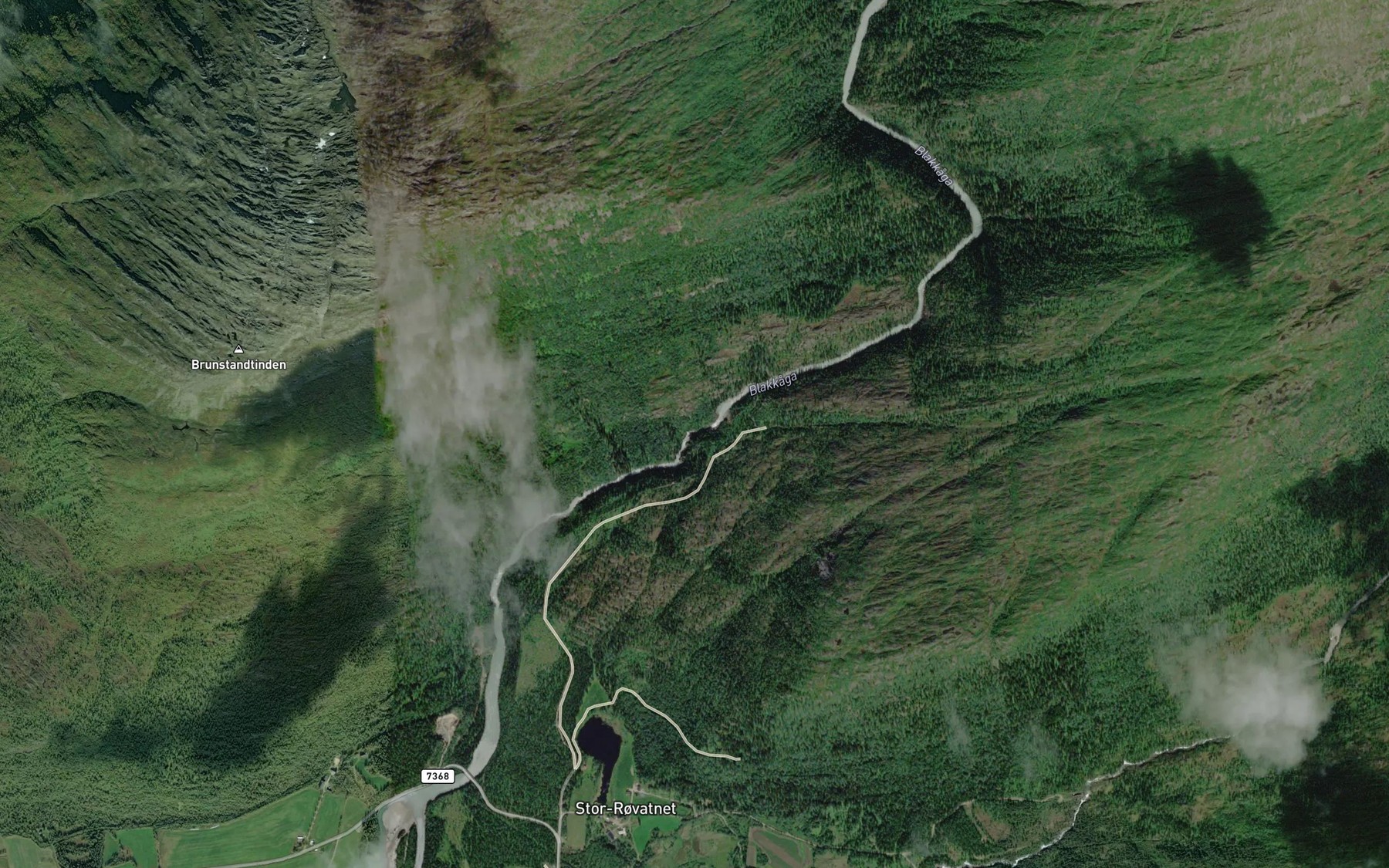 Satellite map of the Bjynnforsen
