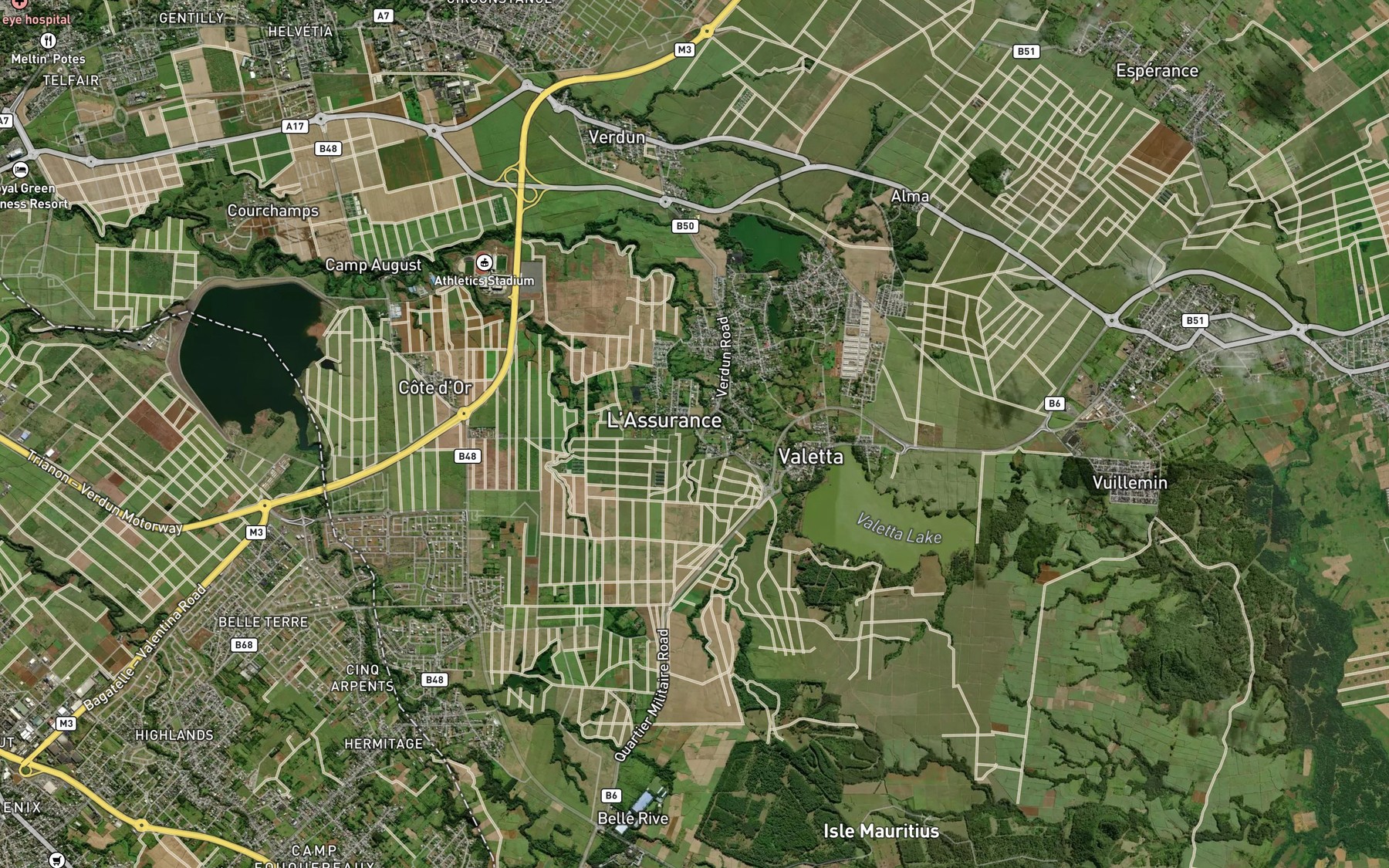Satellite map of the Feeder Simathe