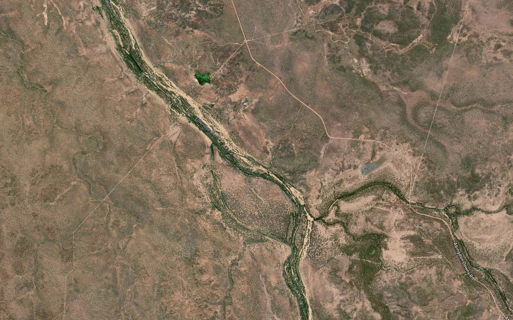 Satellite map of the Fiery Creek