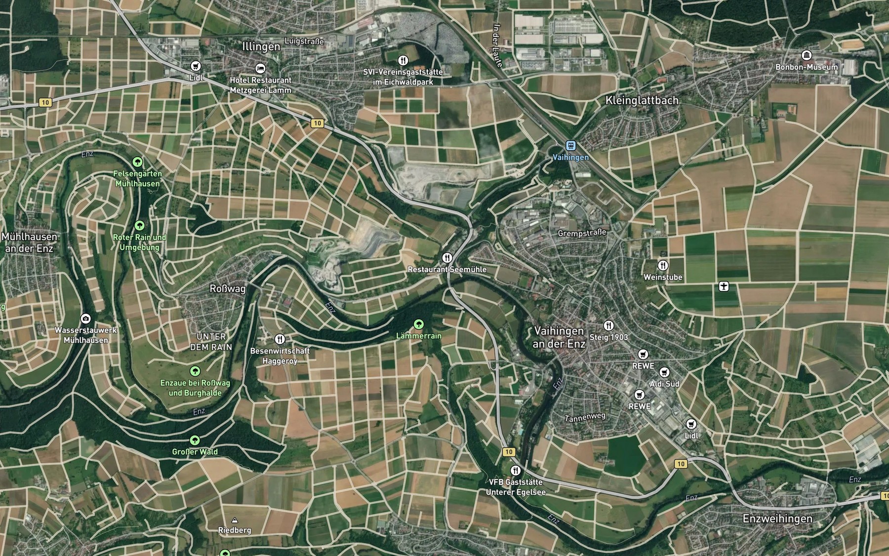Satellite map of the Schmie