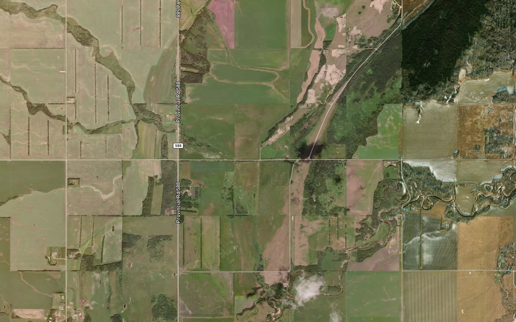 Satellite map of the Trout Creek