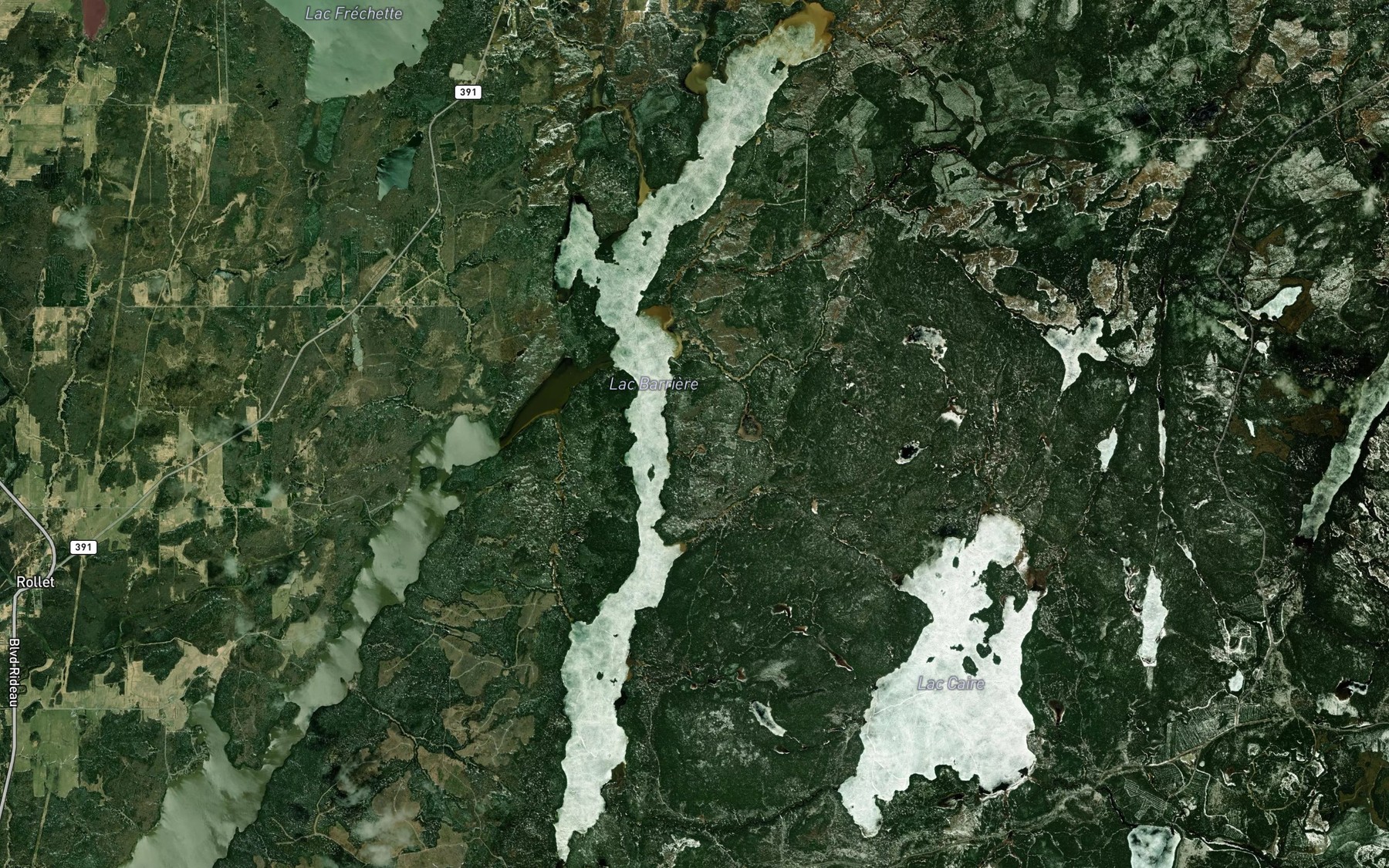 Satellite map of the Lac Barriere