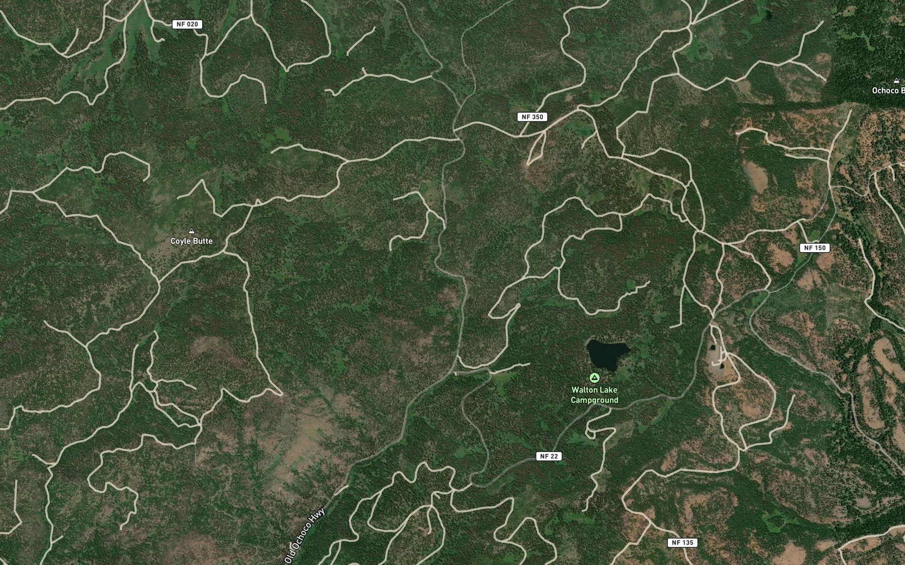 Satellite map of the Thronson Creek