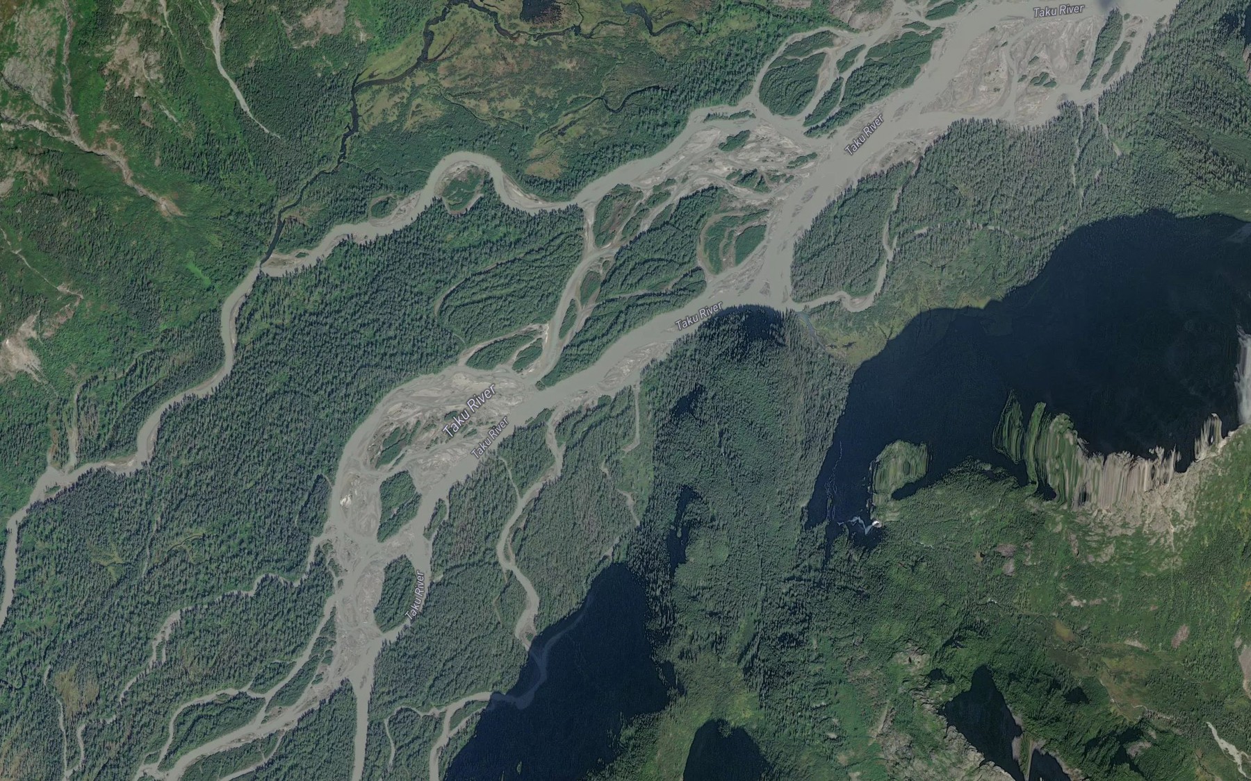 Satellite map of the Ericksen Creek