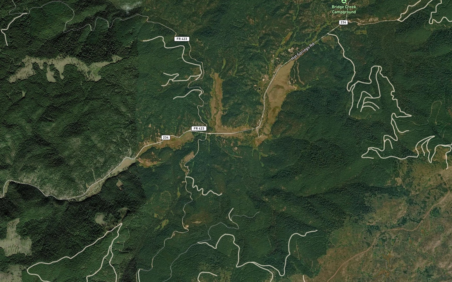 Satellite map of the Baston Creek