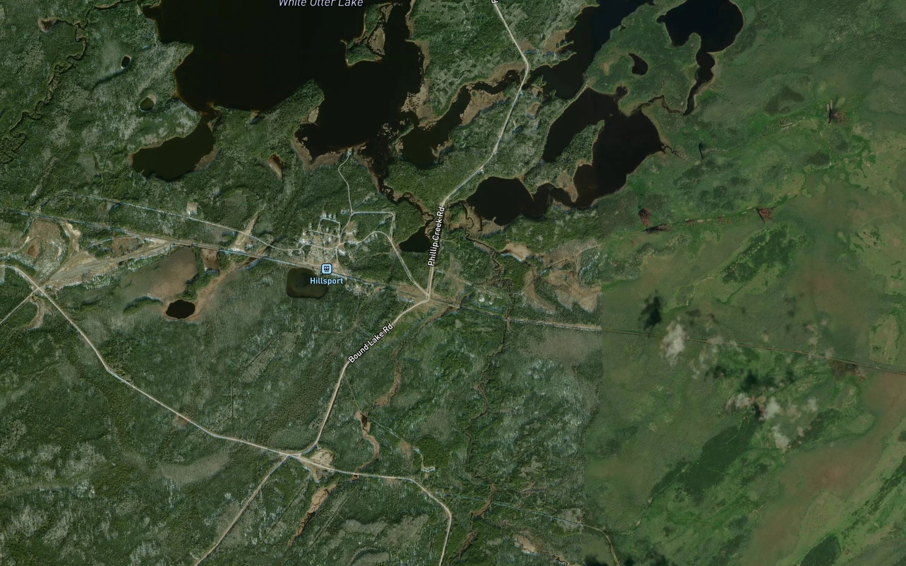 Satellite map of the East Hillsport Creek