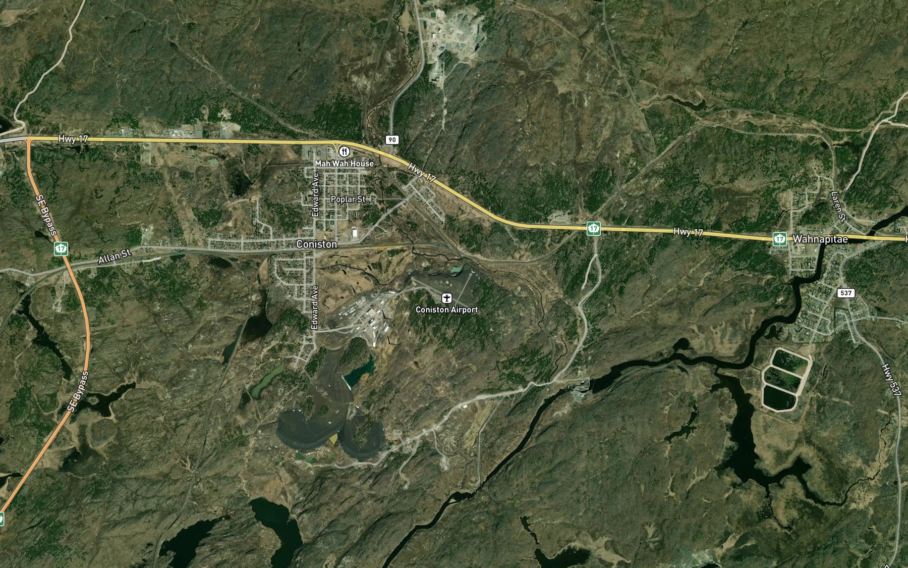 Satellite map of the Romford Creek