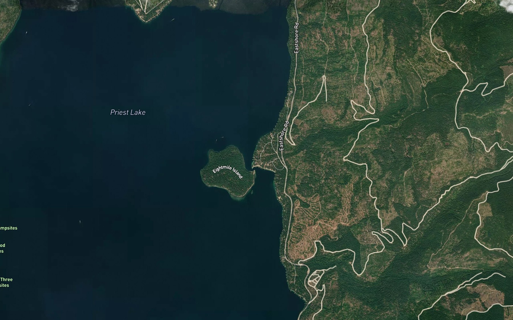 Satellite map of the Horton Creek