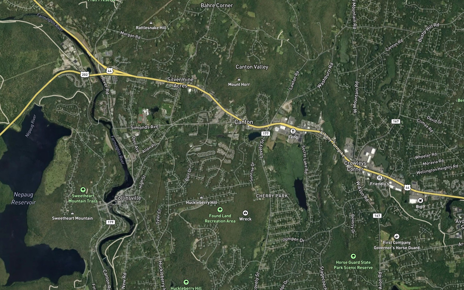 Satellite map of the Massacoe Spring
