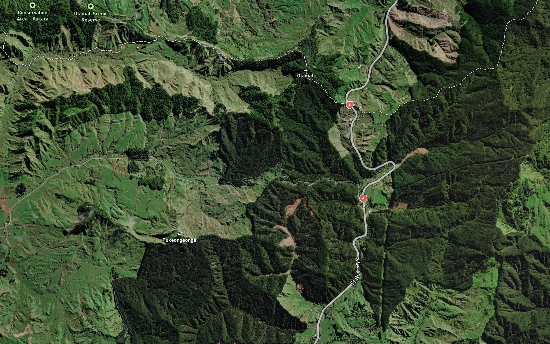 Satellite map of the Otamati Stream