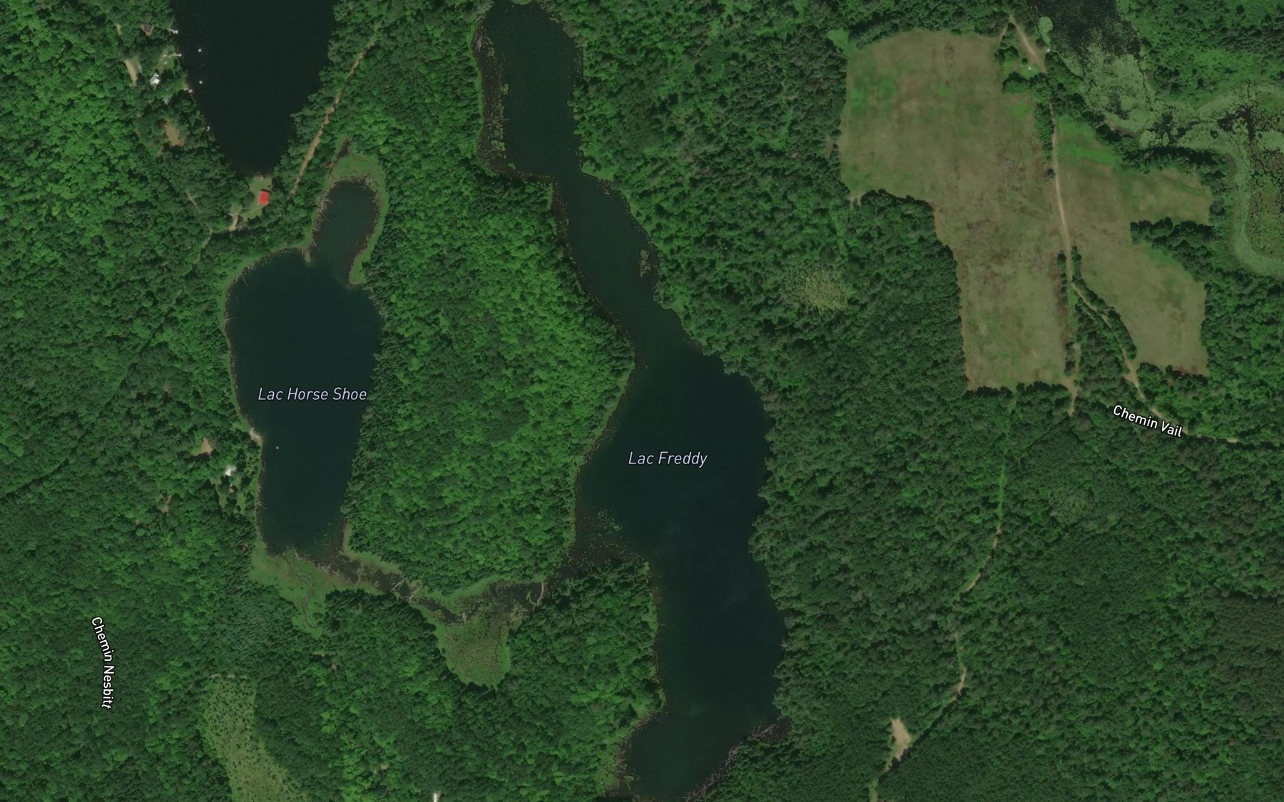 Satellite map of the Lac Freddy