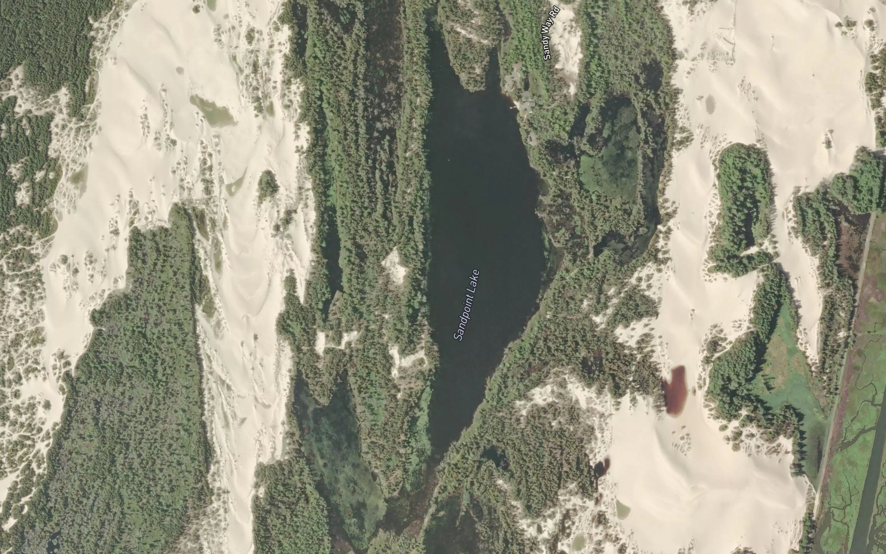 Satellite map of the Sandpoint Lake